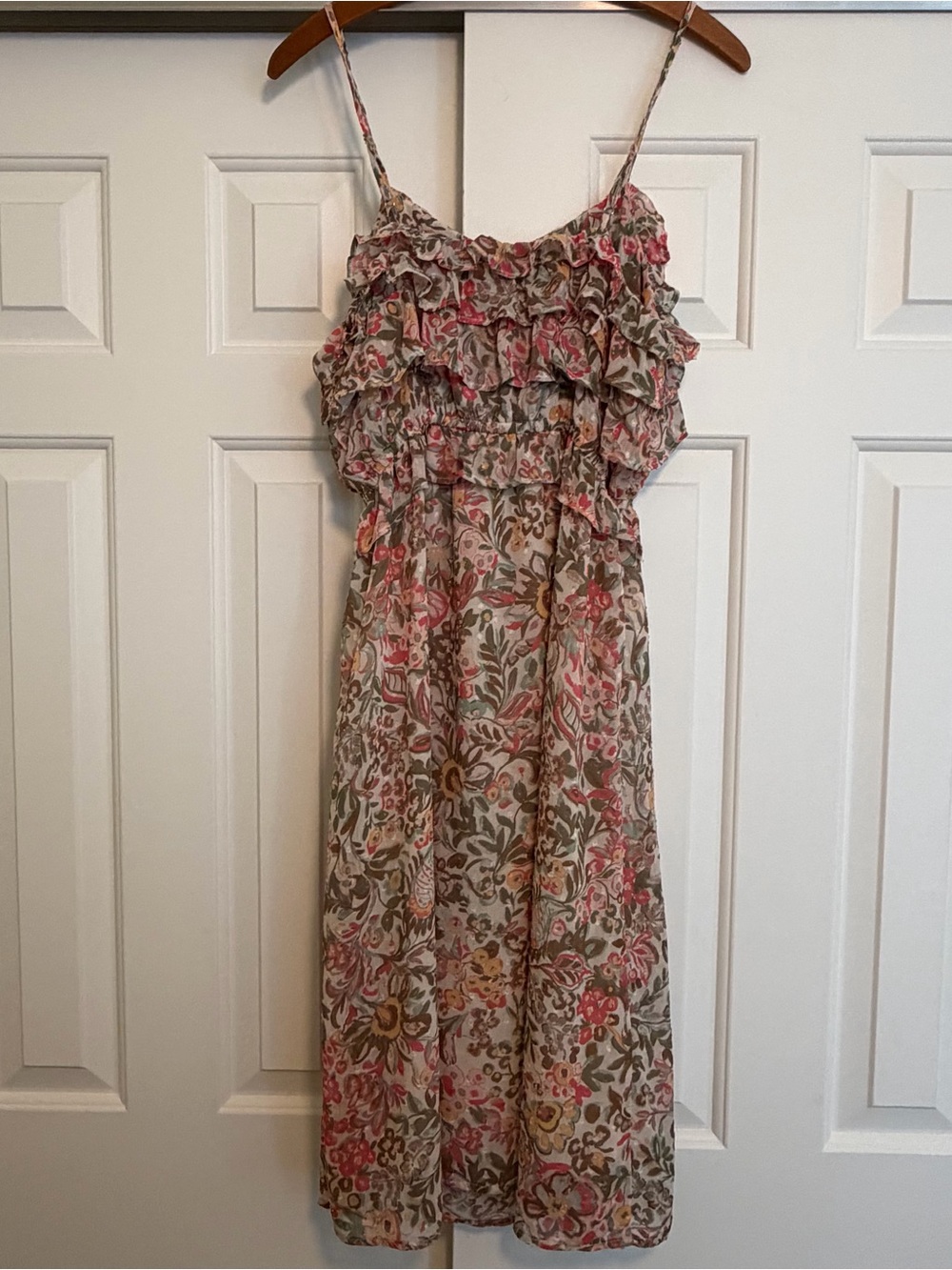 Anthropologie DEAR JOHN Spring Paisley
Floral VALENTINA Ruffle Bust Midi Dress S - Picture 6 of 9